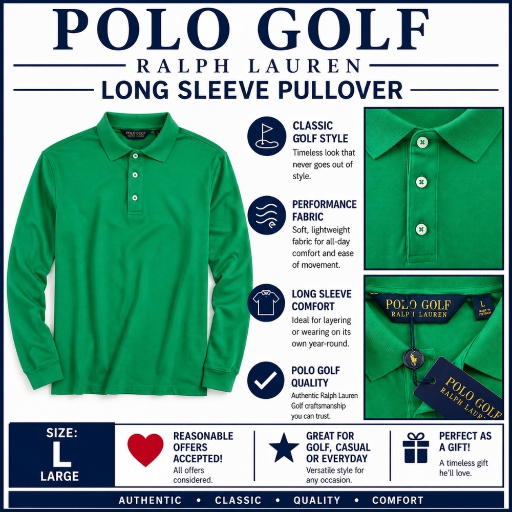 POLO GOLF (No Polo Logo) Men's Long Sleeve Pullover - Large